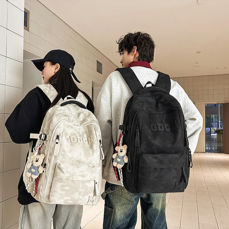 韩版书包女初中生大容量旅行双肩包男高中书包简约大学生电脑背包|undefined