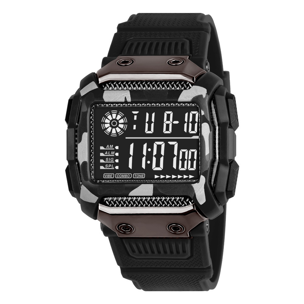 Reloj electrónico de deportes al aire libre de estudiantes de escuela secundaria de tendencia reloj electrónico de alarma de luz nocturna multifuncional al por mayor