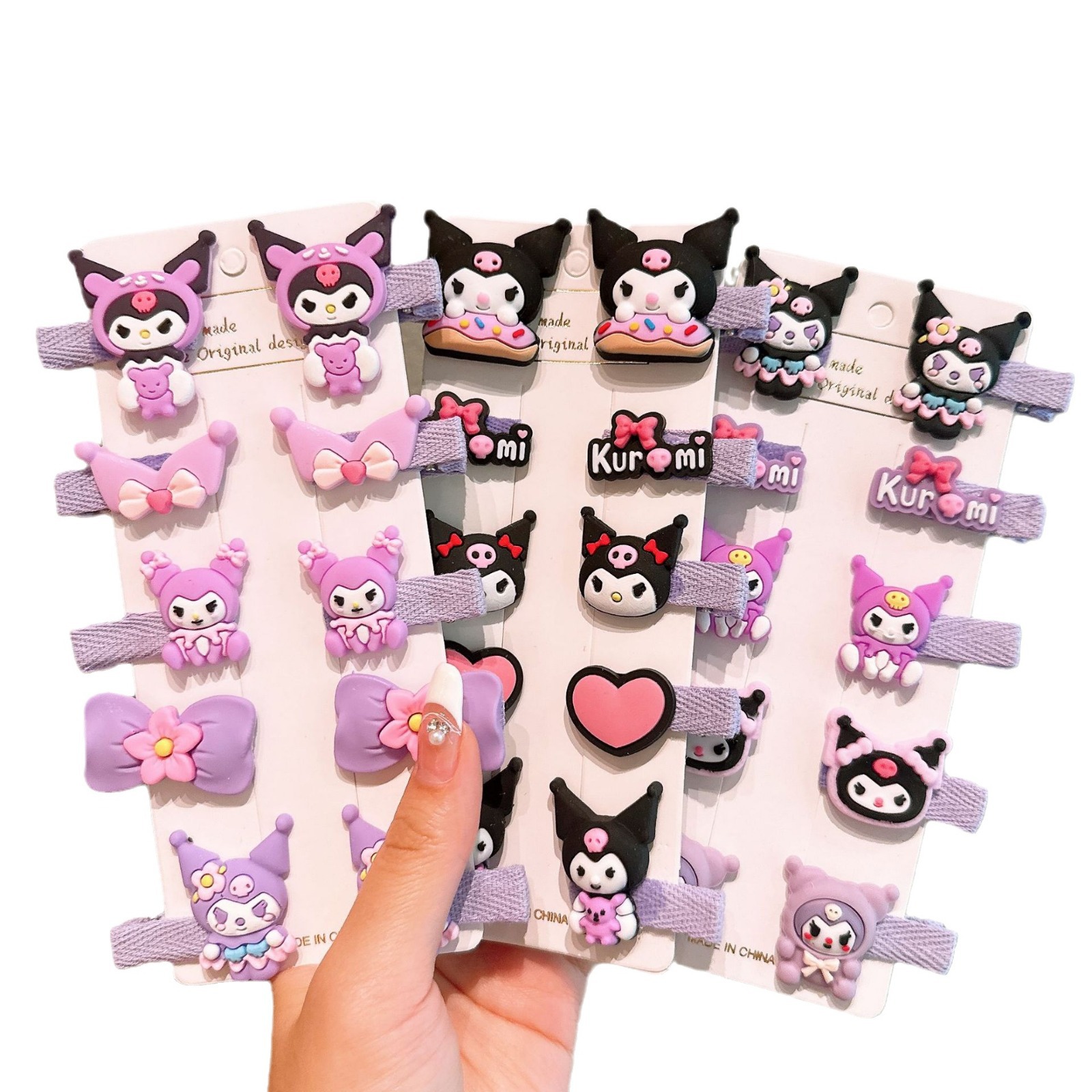 Tombro de bebé femenino Dibujos animados tela todo incluido horquilla para niños 2024 nuevo conjunto de horquillas de gaviota Sanli accesorios para el cabello