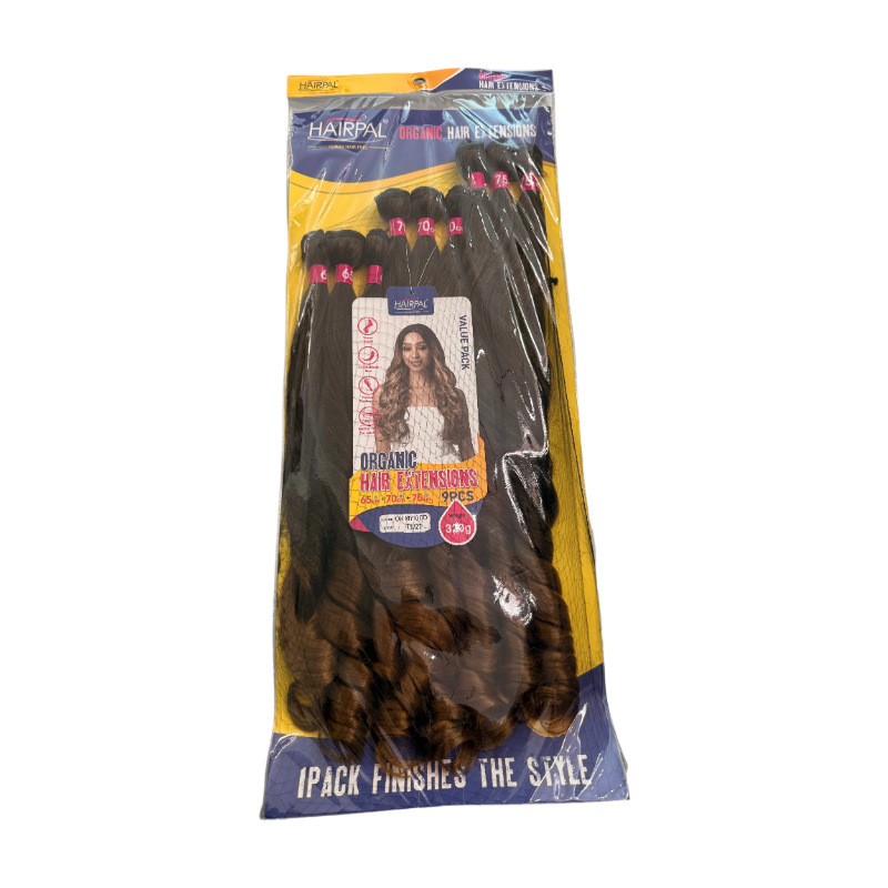 Transfronterizos Europa y los Estados Unidos 9 piezas de fibra química africana pelucas de alta temperatura cortina de cabello de seda suave venta directa fuerza fábrica al por mayor
