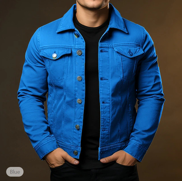 New Men's Coat Jacket Casual Daily Wear Windproof Warm Button Autumn and Winter Solid Color Fashion Street Flip