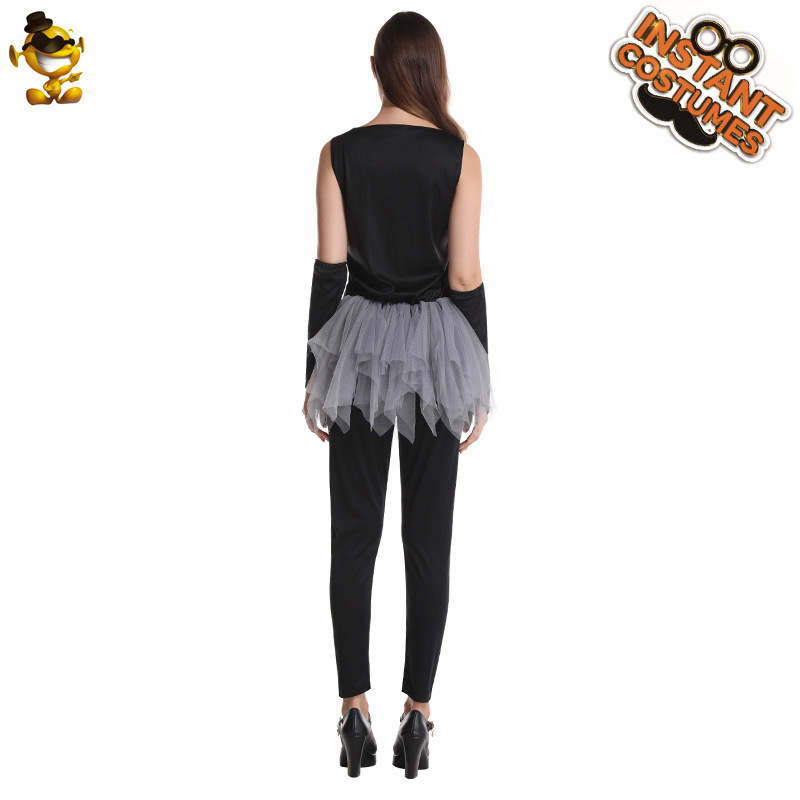 Halloween grande hembra fantasma hueso cráneo traje mascarada cos juego de rol etapa fantasma hueso juego traje