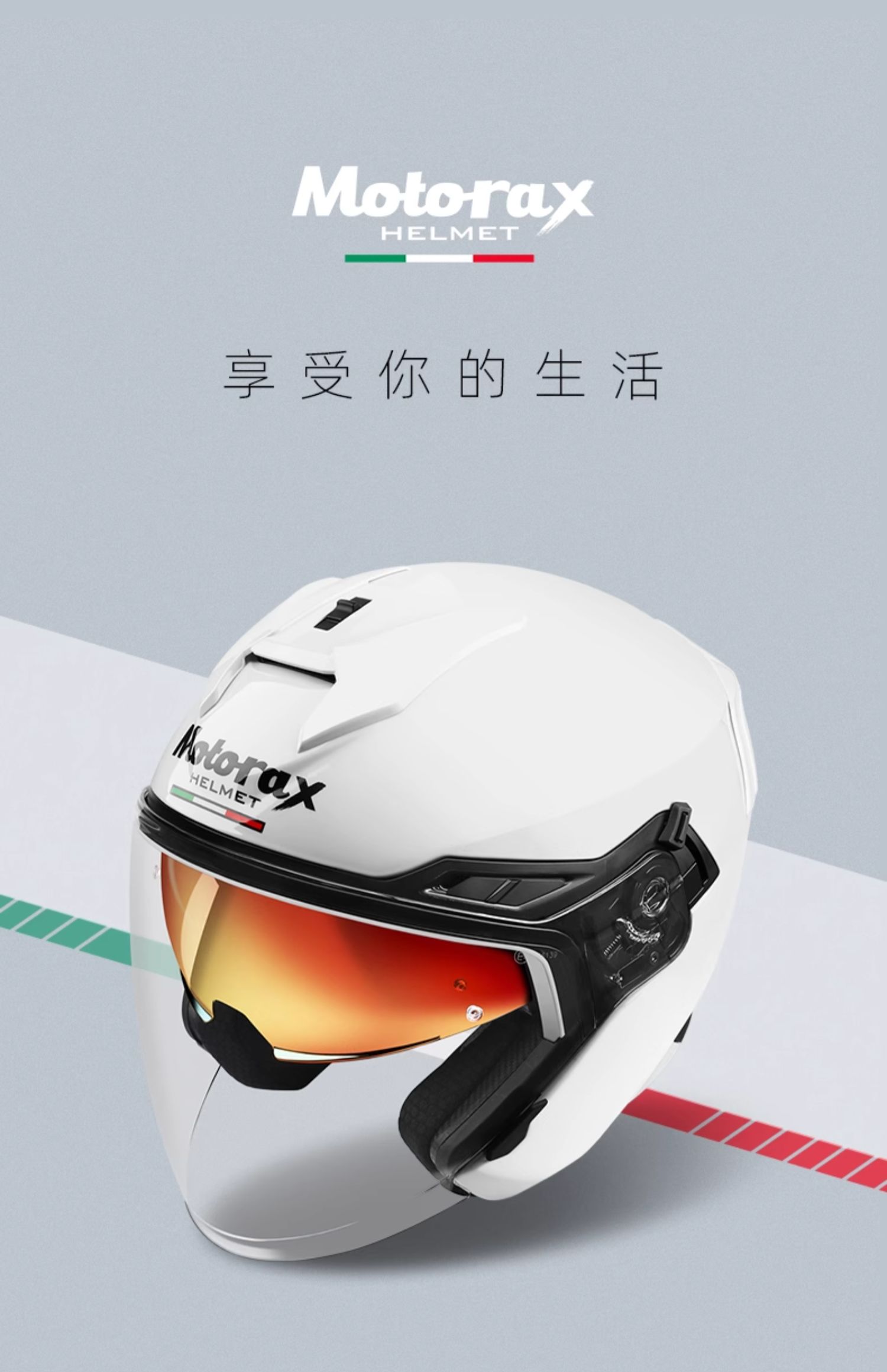 Motorax S30 Motorcycle Helmet Half Helmet Summer Scooter Bluetooth Dual Lens