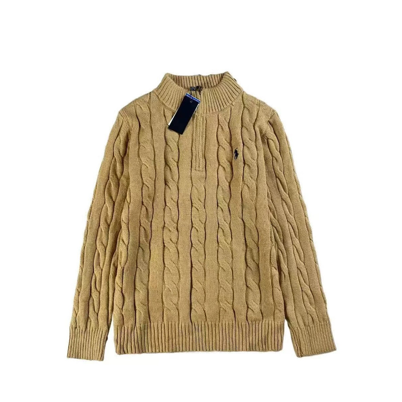 Men's Half-Zip Cable Knit Sweater, Autumn and Winter Thickened Solid Color Pullover, Casual Round Neck Base Sweater Wholesale Men's Half-Zip Cable Knit Sweater, Autumn and Winter Thickened Solid Color Pullover, Casual Round Neck Base Sweater Wholesale