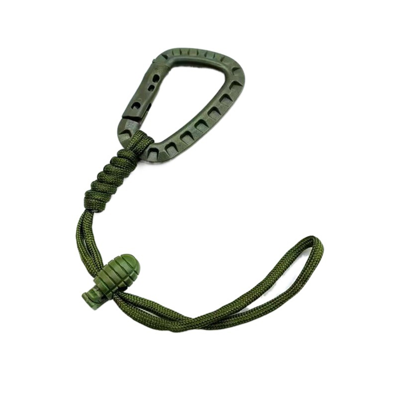 Cuerda de paraguas tejida llavero gancho mosquetón al aire libre cuerda anti-perdida DIY cadena colgante montañismo mochila hebilla DEC gancho