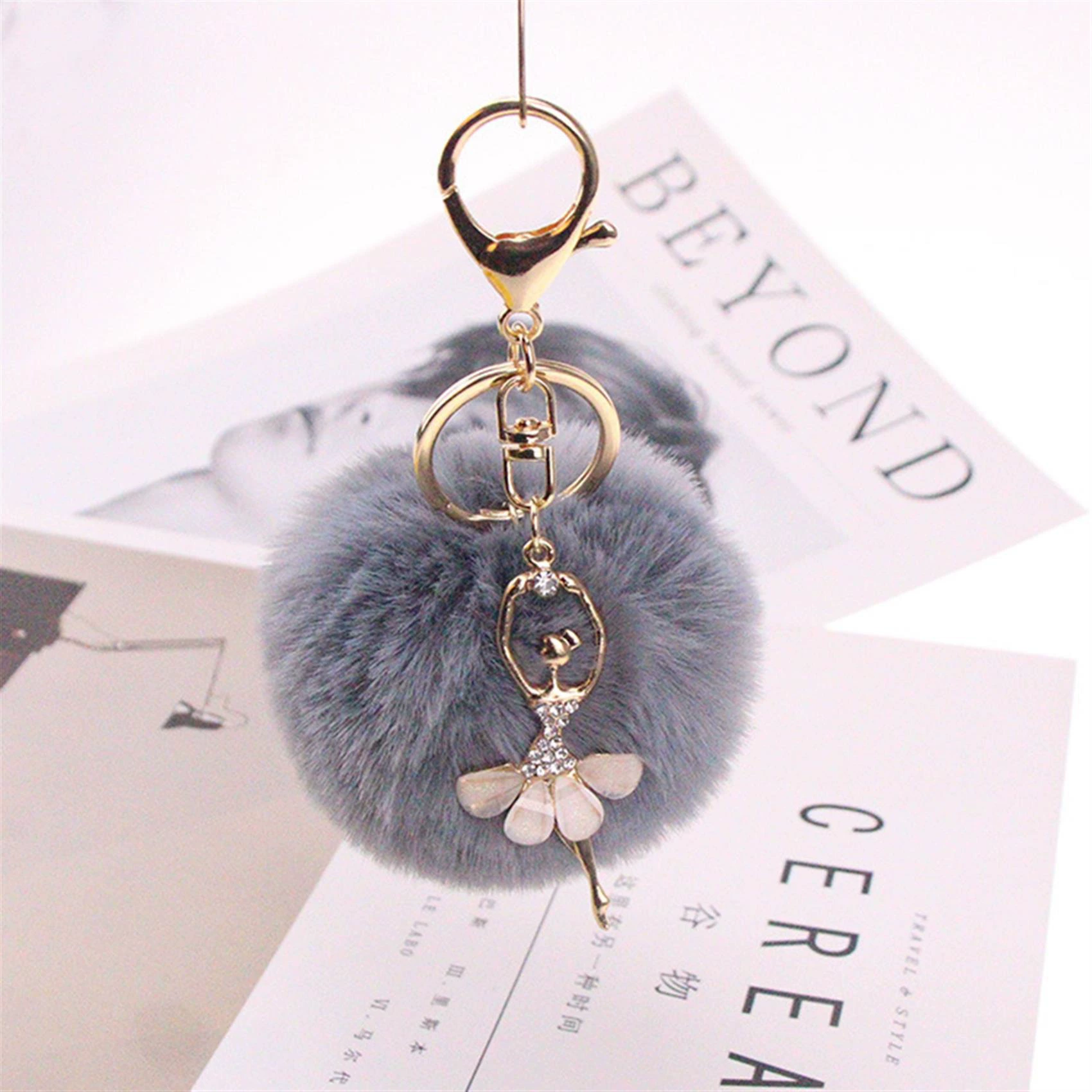 Cute puffer ball, keychain, plush pendant