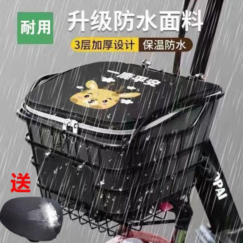 (工厂直销)电动车车筐内胆防水面料防雪通用型带盖批发车筐内胆包|undefined