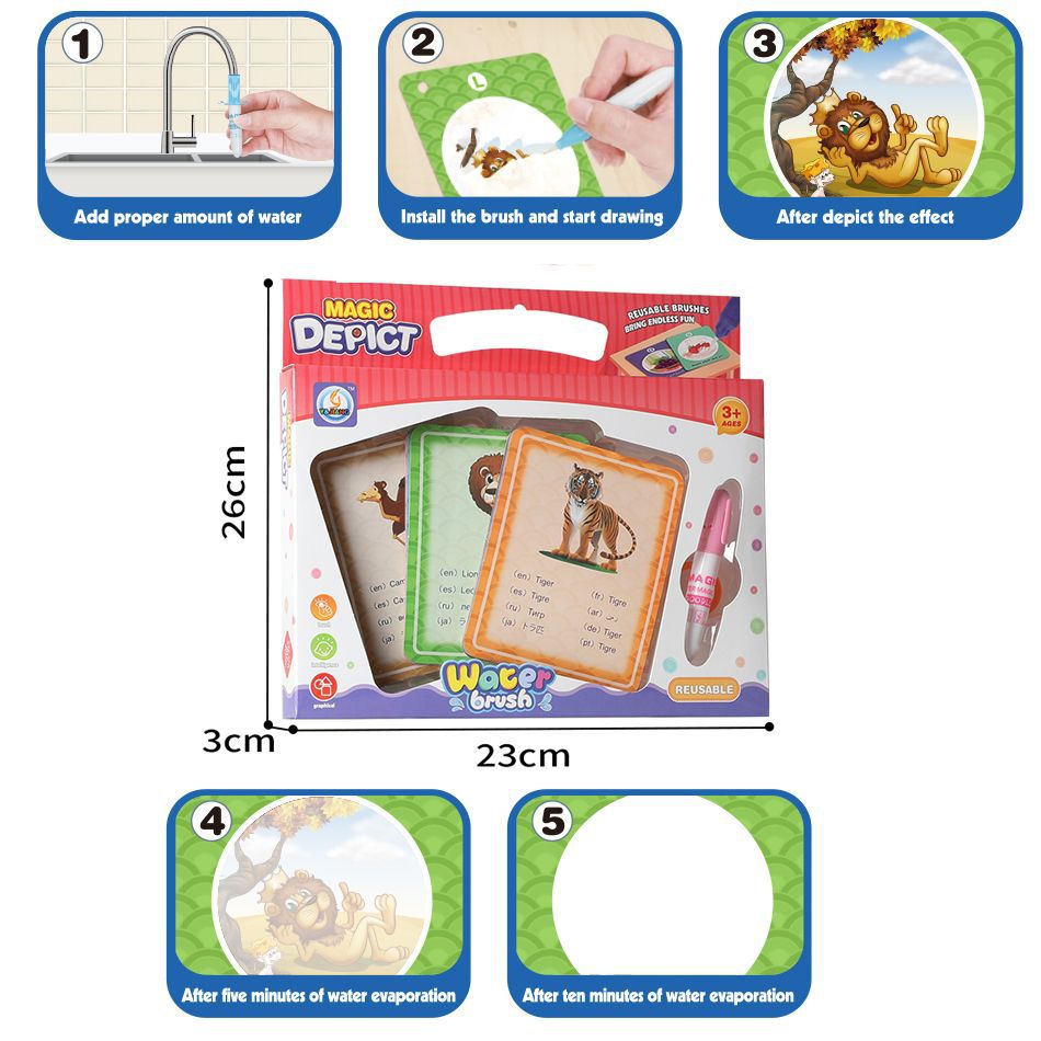 Niños tarjetas de pintura de acuarela tarjeta de color de agua juguetes científicos y educativos tarjetas de graffiti