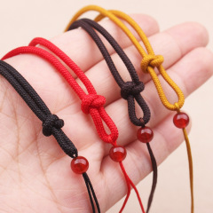 可調單金剛結紅瑪瑙圓珠簡約項鍊繩男女飾品翡翠吊墜掛繩廠家批發