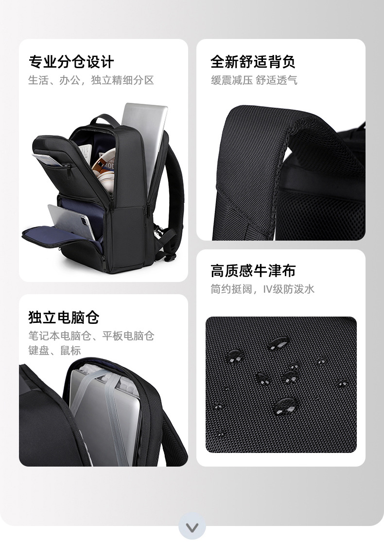 Cross-border airbag shockproof laptop backpack for men, high-end waterproof business backpack for men's commuting undefined