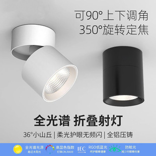 Open-mounted Spotlight Adjustable Angle Foldable Downlight Non-opening Household Living Room Hallway Background Wall ceiling led downlight