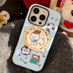 蓝色小狗磁吸支架适用苹果17手机壳iPhone16promax菲林卡通14硬15