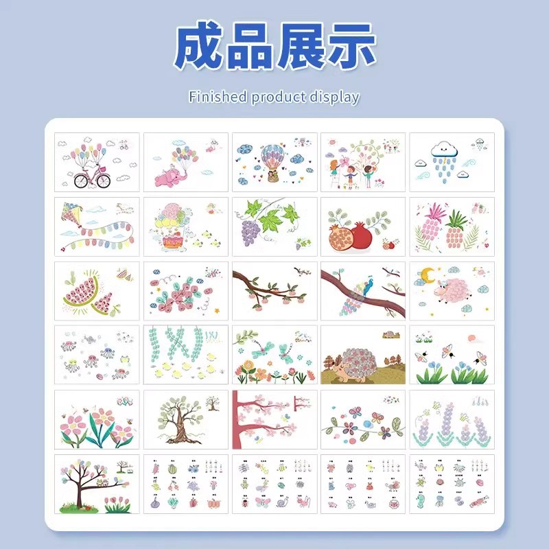 Duoduo conejo niños graffiti dedo pintura Tarjeta de Kindergarten impresión mesa de tinta pintura creativa diversión colorear pintura dedo impresión