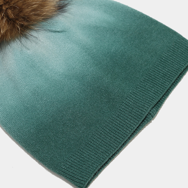 Title 9, Womens Hat Tie Dye Raccoon Fur Ball Sleeve Aut...