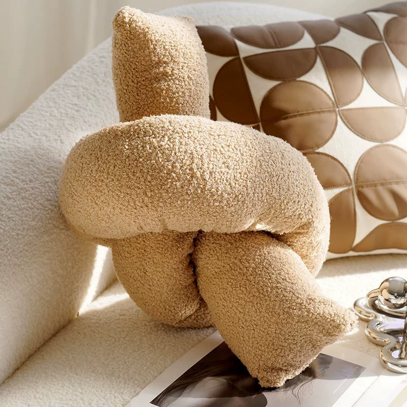 Creamy high -end retro style knot pillow pillow sleeve sofa bed on the brown bed on the waist on the waist pillow and cushion with core bay windows