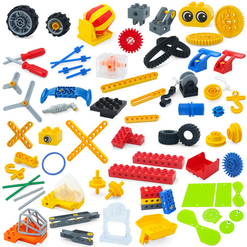 Children's large particle building block screwdriver disassembly and assembly of various engineering machinery 45002 accessories technology parts teaching aids wholesale