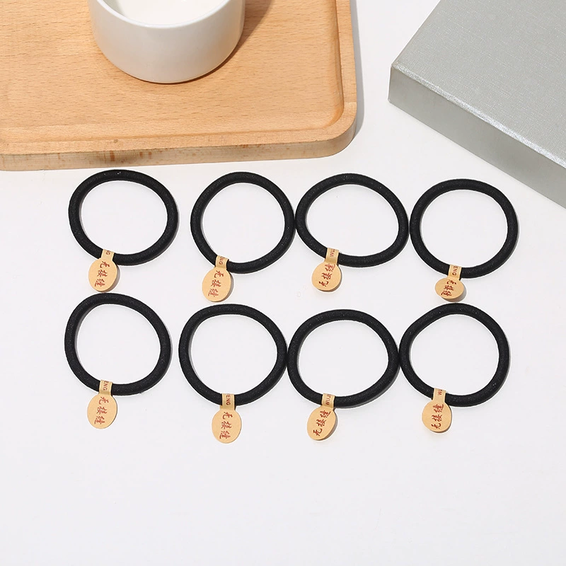 Elastic base black hair rope, hair accessory, Japanese and Korean, simple and elegant design