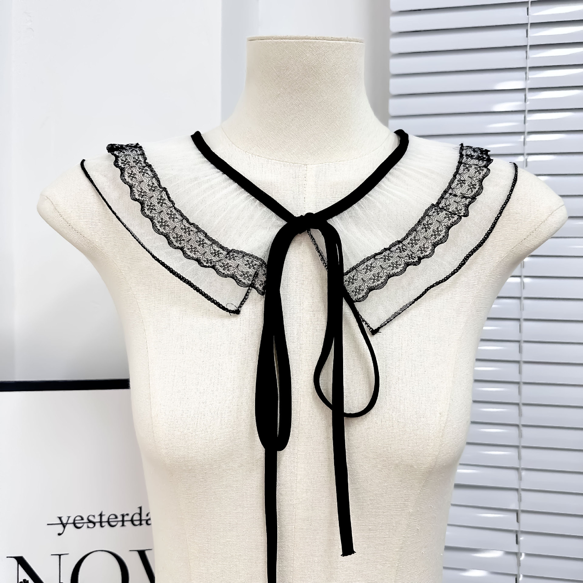 Verano vestido pequeño collar falso chaleco niño collar de encaje decoración multifuncional collar arco collar lazo image 3