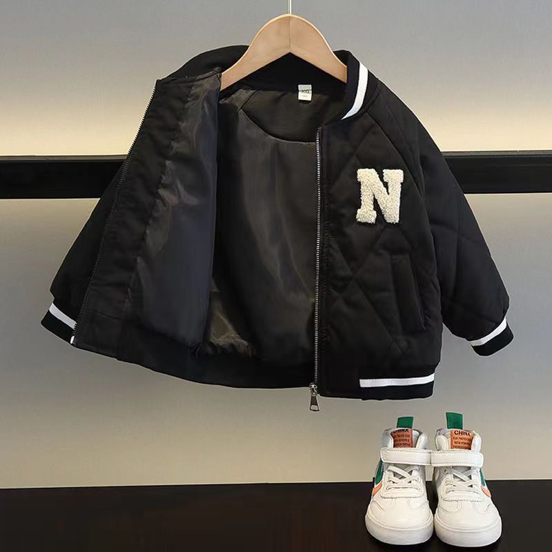 Boys' Winter Cotton Jacket 2026 New Style Children's Padded Baseball Jacket Autumn and Winter Stylish Boys' Lightweight Cotton Coat