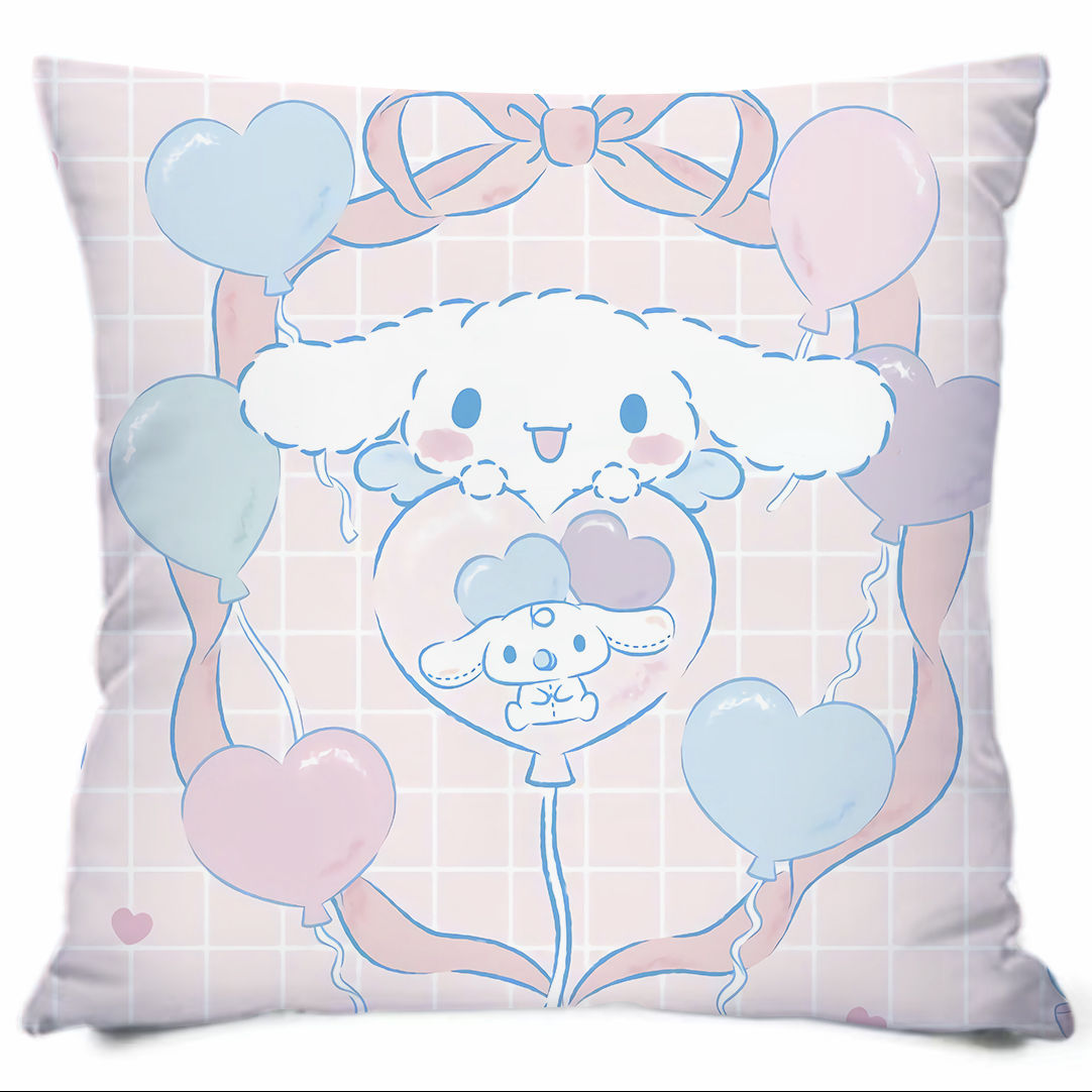 Almohada con estampado de dibujos animados de Sanrio, linda almohada de sofá para dormitorio, cojín de cabecera, cojín de asiento con soporte lumbar para coche