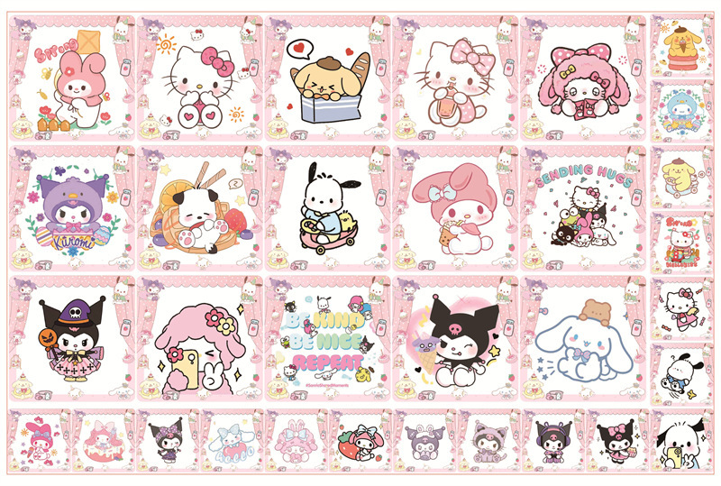 ディザトーン卸売り双透サンリオ200以上のかわいい一枚アクリル手作りdiy材料アニメシール|undefined