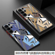 磁吸手机壳适用三星S25几何图形S22 A26个性撞色图案肤感防摔保护