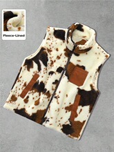 S 49994 Printed Zip Hooded Vest ӡ��ë������ ŷ���羳