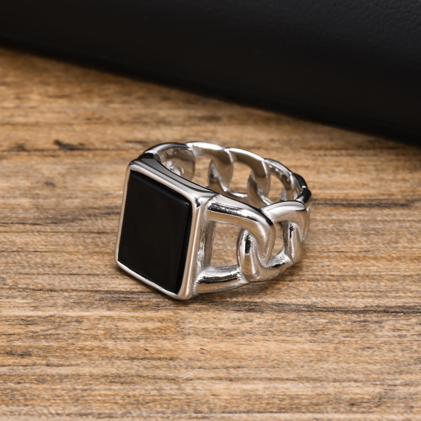 12, 7, 8 Ring Size Retro Classic Style Geometric Titanium Steel Men's Rings Punk Rings