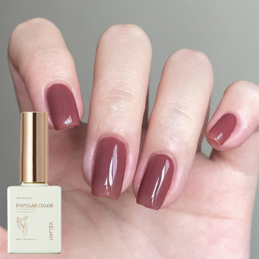 Solid color new white nail polish gel naked through nail shop special high nail polish lasting firm factory wholesale