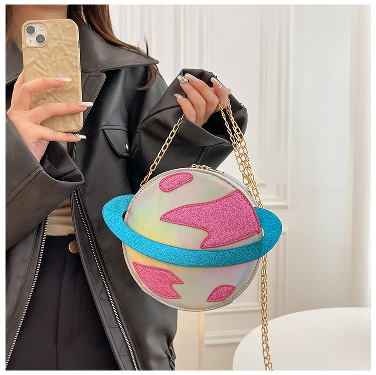 Women's All Seasons Special Material Galaxy Streetwear Round Zipper Circle Bag display picture 5