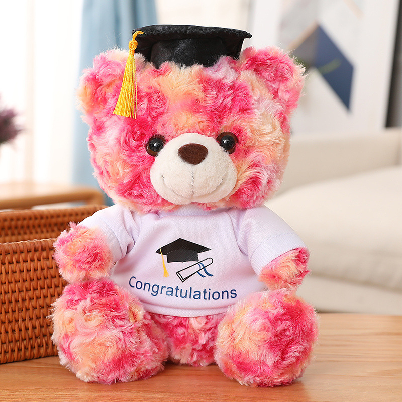 Doctor sombrero oso muñeca doctor oso de peluche de juguete graduación oso muñeca graduación temporada regalo logo