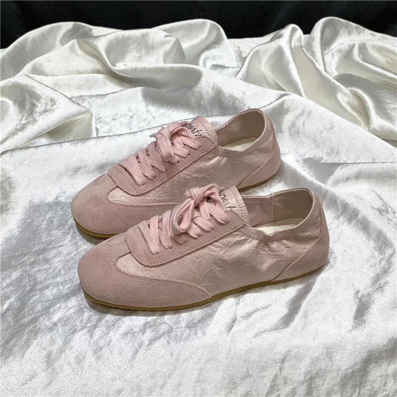 Primero antiguo ~ Zapatos de entrenamiento alemanes para mujer 2025 nuevos zapatos Forrest Gump de suela suave, zapatos blancos cómodos con cordones casuales planos