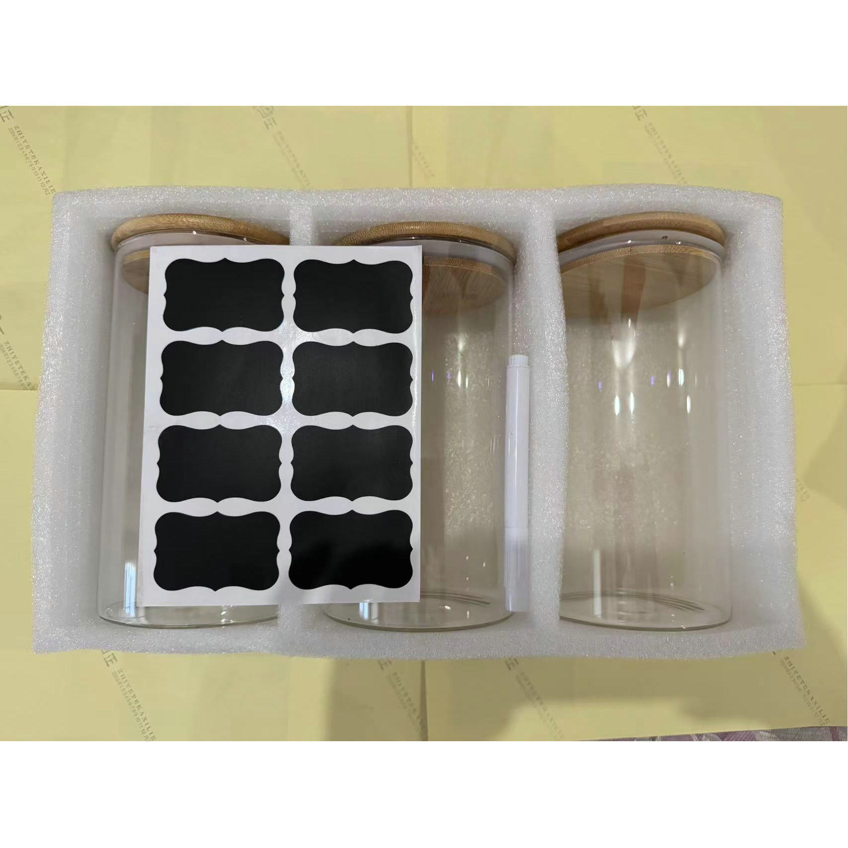 Frasco de vidrio borosilicato cuadrado, hermético para alimentos