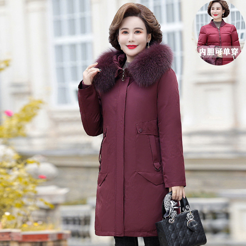 Long elegant fashionable keep warm down jacket