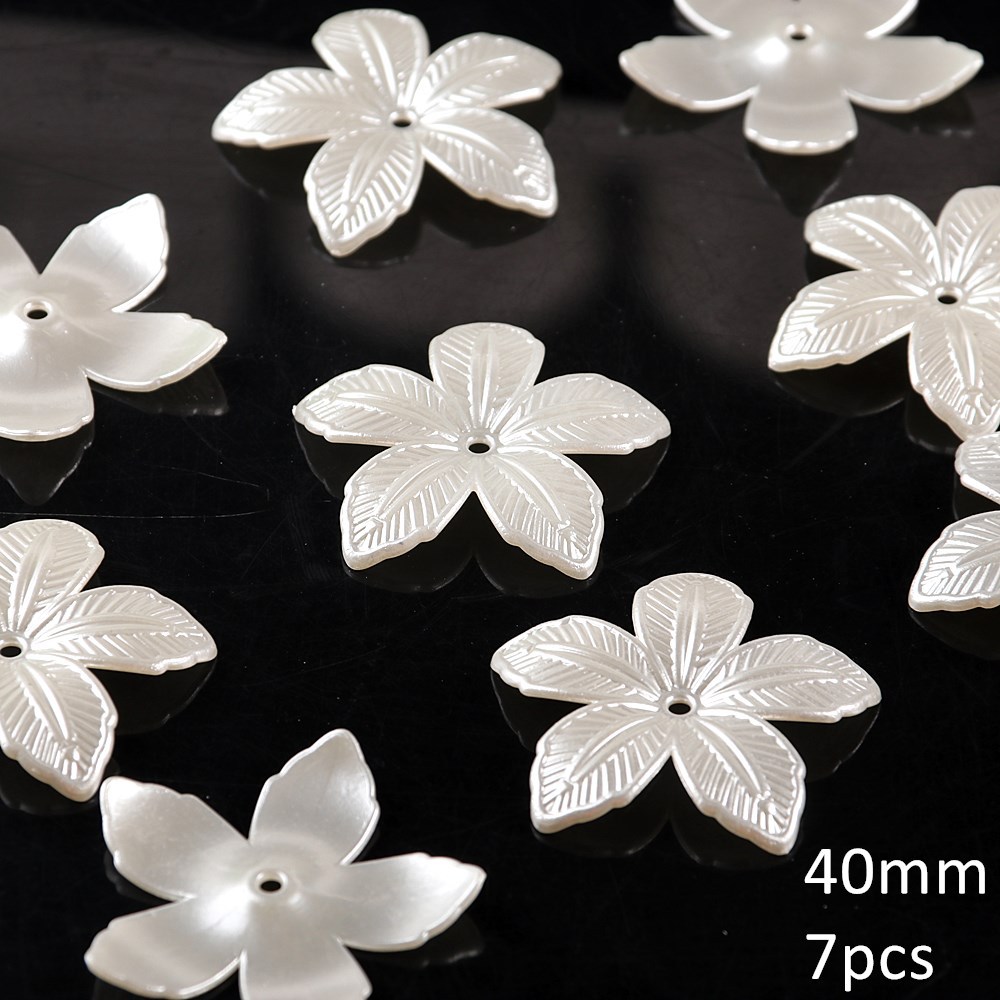 53#40mm striped leaf five-petal flower about 7 pcs