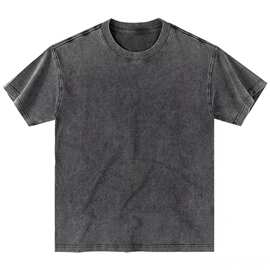 JR男装|2026春夏炒雪花做旧宽松重磅圆领街头洗水t恤定制风格潮牌