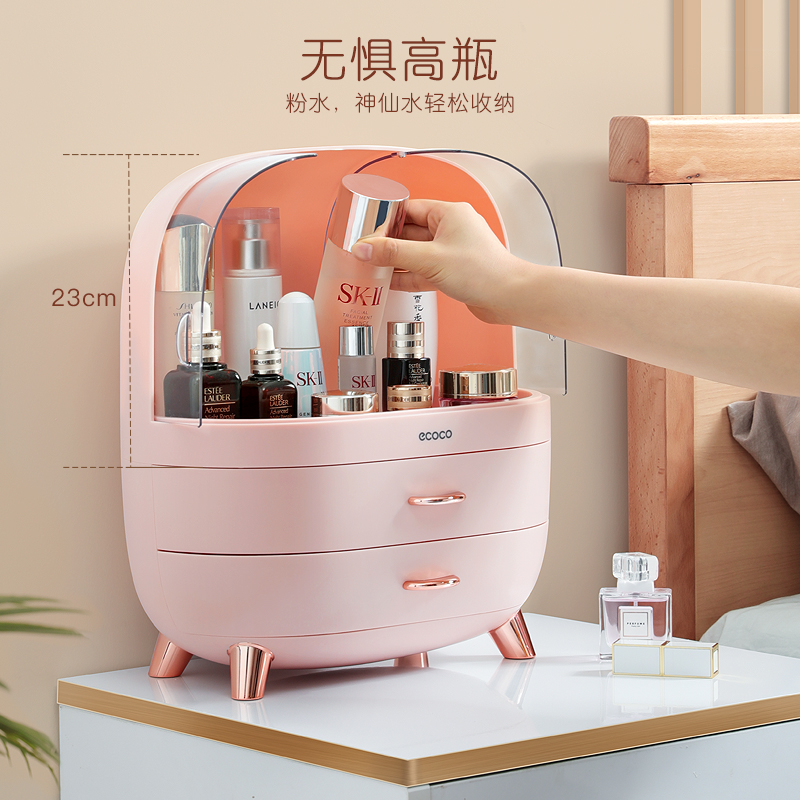 Caja de almacenamiento de cosméticos transparente a prueba de polvo lápiz labial de escritorio comedor cepillo de maquillaje rack de almacenamiento para productos de cuidado de la piel