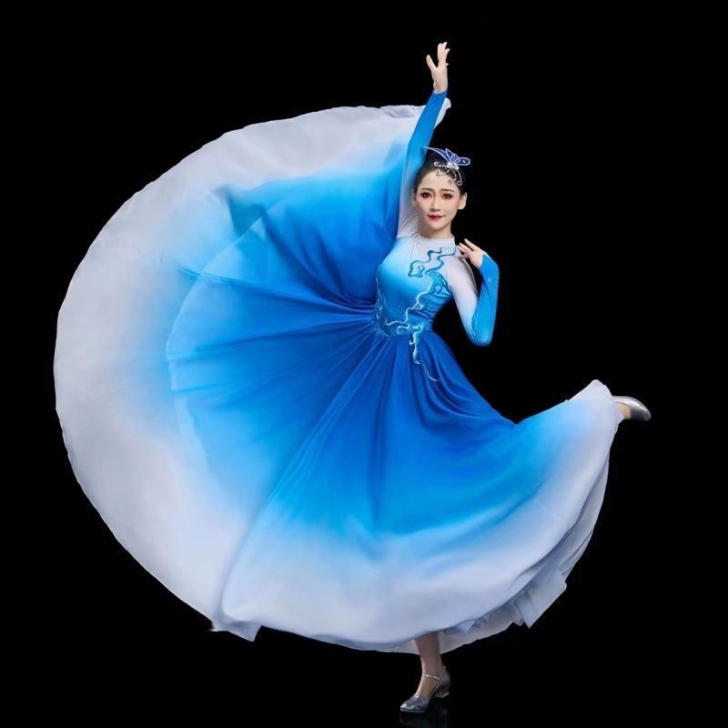 新しいオープニングダンススイングスカートパフォーマンス衣装、雰囲気のある中国舞踊衣装、Wanjiangステージパフォーマンスロングスカート|undefined