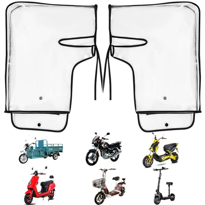 Winter Cold-Proof Windproof Gloves: Motorcycle Handle Cover - one-size-fits-all-small-mouth-transparent-rain-cover-without-warm-grip