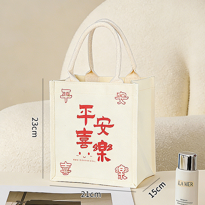 Bolsa de lona personalizada con logotipo, bolsa de lona laminada, bolsa de lona gruesa, bolsa tridimensional hecha a mano.