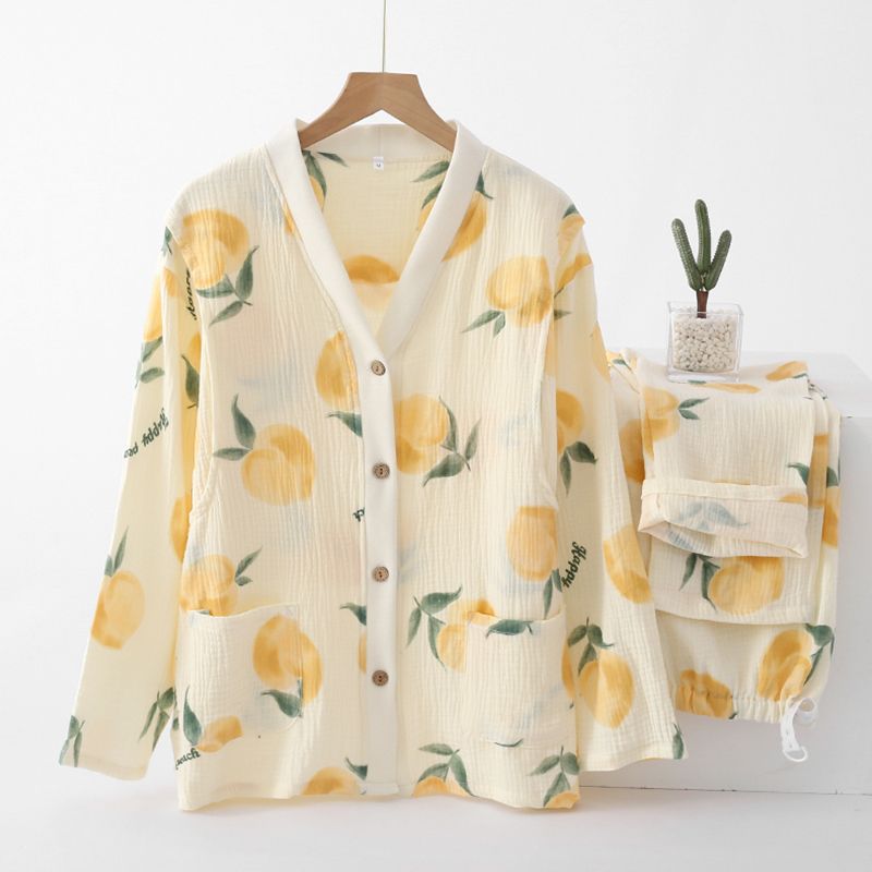 브이넥-주름천-노란복숭아-오프화이트