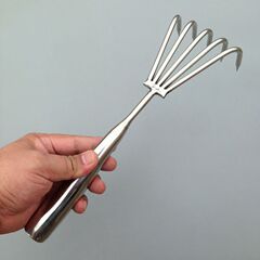 一体型溶接ハンドル付き小型ガーデニング用多爪くわ、土壌くわ、シーフードくわ、昔ながらのガーデニング用土壌くわ