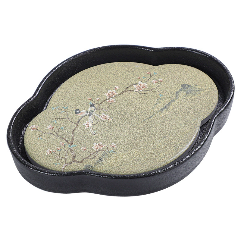 Zhongyi Xin Rough Ceramics Pottery Botato Board, Begonia Round Ceramic Tea Tap Tart Statium Storage Cushion Cushion Cashi Camel Small Dry Bubble Power
