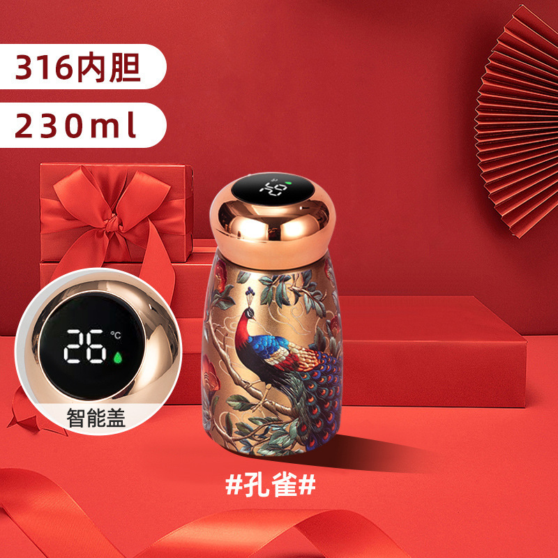 迷你蘑菇杯智能显温口袋杯女生高颜值国风水杯便携小巧随手保温杯|undefined