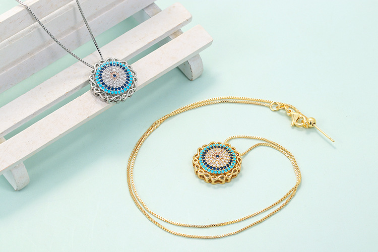 Geometric Pattern Unisex Gender Micro Zircon Devil's Eye Clavicle Chain 8 Character Chain Accessories Wholesale