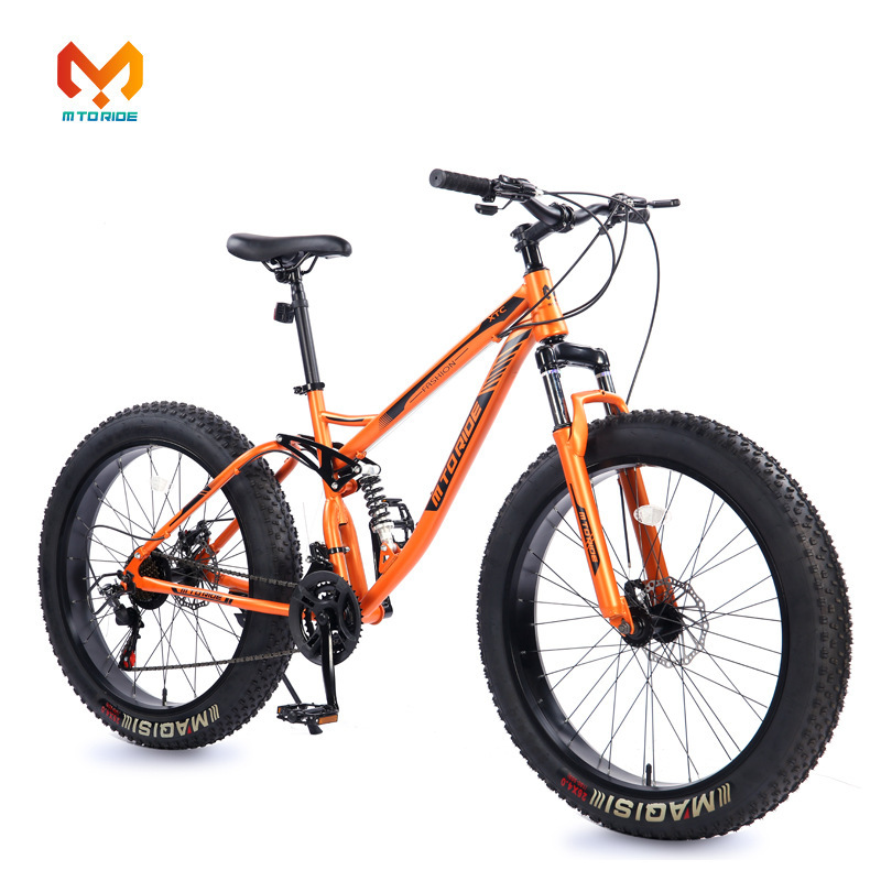 Mountain bike 21 speed 24 speed 27 speed Dual Disc brake shock absorption bike beach mountain bike bold Tire Wholesale
