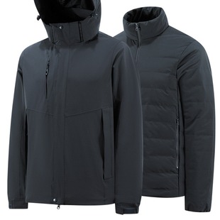 Factory straight hair winter New exquisite praise men's warm white duck down can remove gall 3-in-1 down jacket jacket jacket