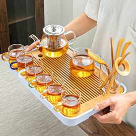茶台全套耐热玻璃功夫茶具套装家用泡茶器带把红茶花茶壶办公茶壶