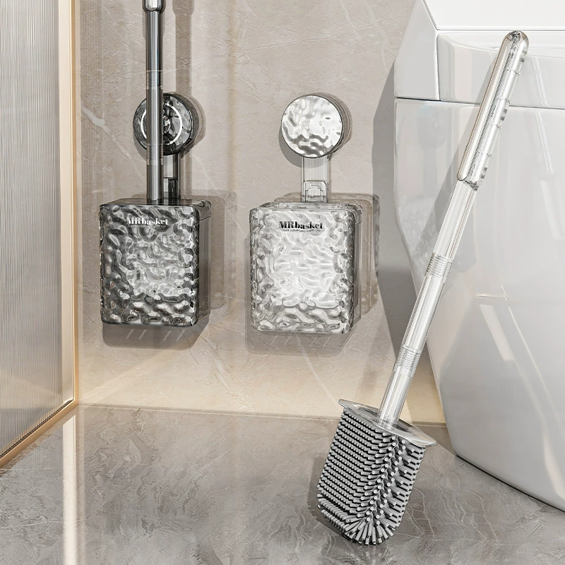 Ершик для унитаза на присоске бытовой унитаз без мертвого угла 2024 Новая настенная Чистящая щетка силиконовая щетка для унитаза с длинной ручкой