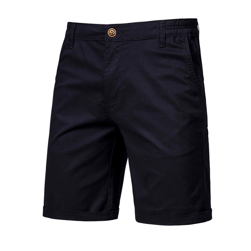 Casual Cotton Shorts For Men Five-point Straight Fit Solid Colour_voghion.com